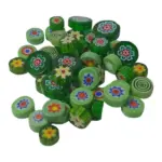 Millefiori Mosaic Glass | Green Mixed | 50g