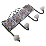 Wall Mounted 4 Hooks with Mosaic Tile Mix Floral_U10015_2
