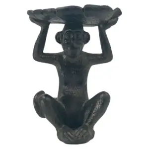 Polyresin Sitting Monkey Figurine | Mahogany 18cm