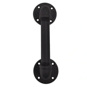 Industrial Steel Pipe Door Handle Matt Black_15132_1
