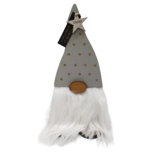 Standing Wooden Christmas Gnome Grey 11.5 x 23.5cm_SGG_1