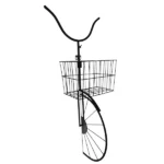 Antique Bicycle Wall Fixture with Basket Black_JY23111BK_4