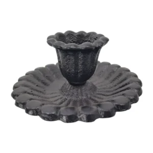 Antique Cast Iron Candle Holder Black_JY20391BK_1