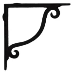 Antique Plain Curl Bracket Cast-Iron Black_JY19830BK_1