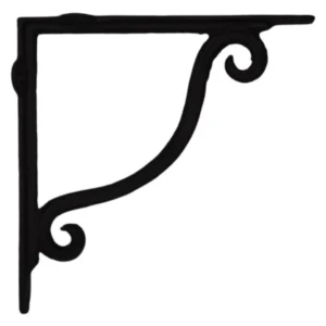 Antique Plain Curl Bracket Cast-Iron Black_JY19830BK_1