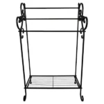 Antique Standing Towel Rack Black Steel_JY171252BK_5