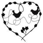 Black Heart Wall Fixture Steel 34 x 31cm_JY18618BK_2