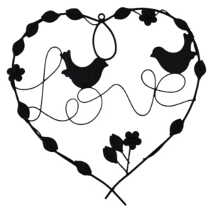 Black Heart Wall Fixture Steel 34 x 31cm_JY18618BK_2