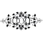 Home Wall Fixture with Leaves and Flowers Steel Black_JY18641BK_1