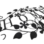 Home Wall Fixture with Leaves and Flowers Steel Black_JY18641BK_2