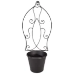 Potholder Wall Mounted Antique Black with Pot_JY07477BK_3