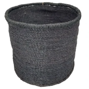 Round Coiled Grass Basket Black Large_BBL_1