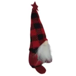 Soft Christmas Gnome Black & Red Plaid 23cm_DX228-R_1