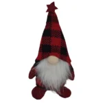 Soft Christmas Gnome Black & Red Plaid 23cm_DX228-R_2