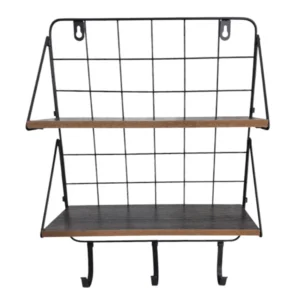 Wood-And-Metal-Wall-Shelf-2-Racks-3-Hooks-32cm_HM21340_1.