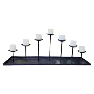 Metal-Candle-Holder-Tray-With-Candles-Black-31cm_MELCAN_1