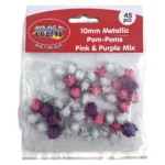 Crazy-Crafts-Pom-Poms-10mm-Pink-And-Purple-Metallic_CMpp10.