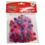 Crazy-Crafts-Pom-Poms-10mm-Pink-And-Purple-Mix-120-Piece-_CPP10