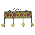 Wall-Mounted-4-Hooks-With-Mosaic-Tile-Yellow-and-Red_u10016_1
