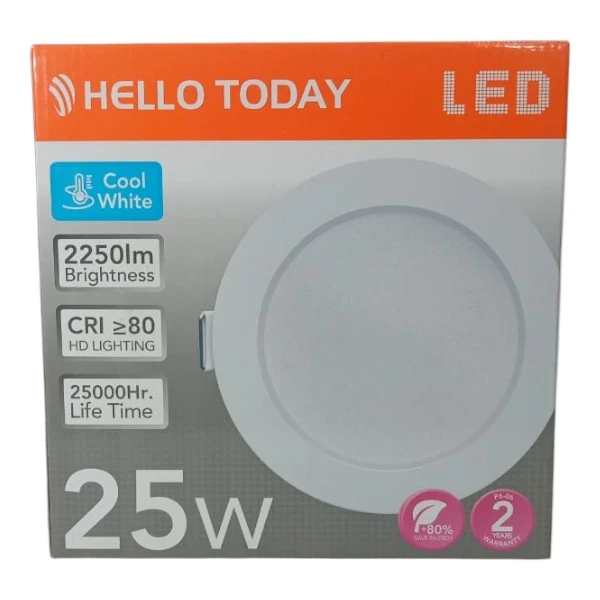 Hello Today 25W Flush LED Panel 6500K | Round