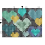 Just Love Card Heart Blue & Green Holder 9 x 7cm