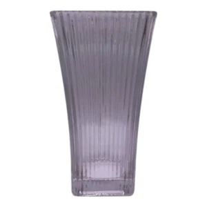 Clear Glass Flared Square Vase 15x29cm
