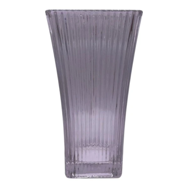 Clear Glass Flared Square Vase 15x29cm