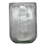 Clear Glass U Vase 4.3x18x10.5cm
