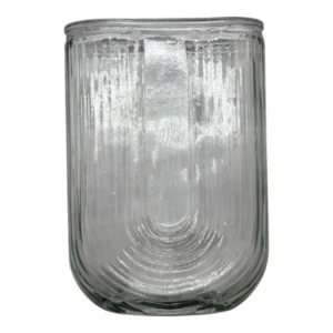 Clear Glass U Vase 4.3x18x10.5cm