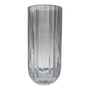 Glass Striped Vase | 11x11x23.5cm