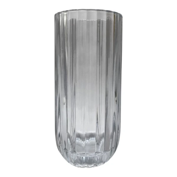 Glass Striped Vase | 11x11x23.5cm