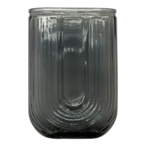 Grey Glass U Vase | 4.3x18x10.5cm