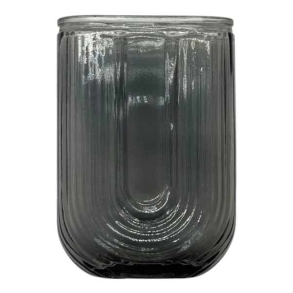 Grey Glass U Vase | 4.3x18x10.5cm