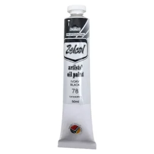 Zelcol-Artists-Oil-Paint-50ml-Ivory-Black_F11ZCOL78_1