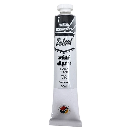 Zelcol-Artists-Oil-Paint-50ml-Ivory-Black_F11ZCOL78_1