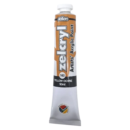 Zelcryl-Artists-Acrylic-Paint-_-50ml-Yellow-Ochre_F11ZAC160_1