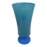 Blue Marble Two-Tone Tall Glass Vase | 34cm
