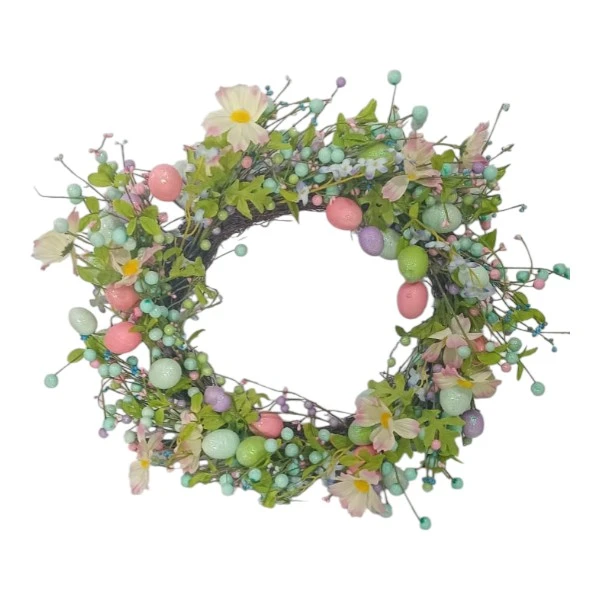 Bright Flowers & Eggs Wreath | 42cm