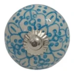 Ceramic Round Knob Blue & White | Floral, 5cm
