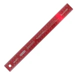 Cork Back Stainless Steel Ruler | 30cm Red