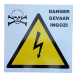 Electrical Warning Skull Safety Sign 19x19cm