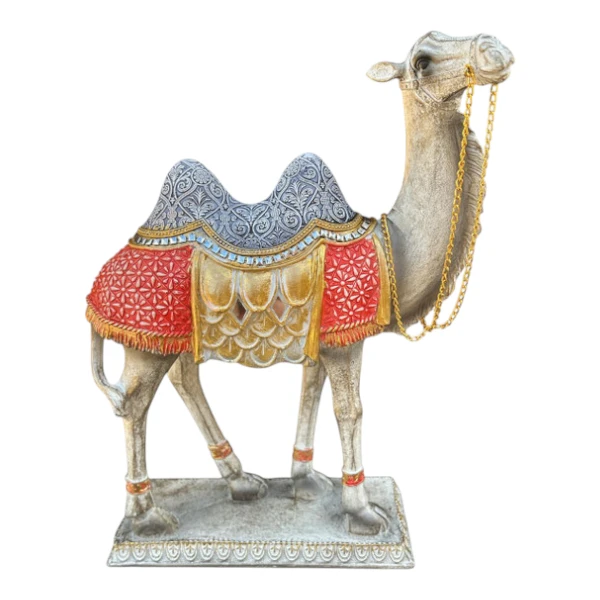 Large Ornate Resin Camel | 33x24cm