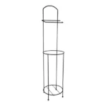 The Matt Black Toilet Roll Holder & Stand is a sleek and practical accessory that combines convenience with modern design. This freestanding unit is a perfect alternative to wall-mounted holders, offering flexibility in placement without the need for drilling or installation. The top arm dispenses a single roll, while the clever cylindrical base keeps a supply of spare rolls neatly organized and within reach. The durable matt black finish adds a touch of sophistication to any bathroom, making this stand a stylish and functional addition to your home. Toilet Roll Holder & Stand | Matt Black Benefits and Features Freestanding Design: No tools or drilling required for installation, allowing for flexible placement anywhere in the bathroom. Dual Functionality: Serves as both a dispenser for the current roll and a convenient storage solution for spare rolls. Matt Black Finish: A modern, stylish, and on-trend colour that adds a touch of elegance to bathroom décor. Durable Construction: Made from a sturdy metal that is built to last and finished with a protective coating to resist rust and corrosion in humid bathroom conditions. Space-Saving: The vertical design takes up minimal floor space while providing ample storage for toilet rolls. Easy to Use: The open-arm dispenser at the top makes changing a roll quick and hassle-free. Stable Base: The weighted and well-designed base ensures the stand remains stable and won't easily tip over. Steps to Follow For Using the Toilet Roll Holder & Stand Assembly: Unpack: Remove all components from the packaging. Assemble: Follow the included instructions to assemble the stand. This typically involves screwing a few sections together by hand, but a small screwdriver may be required. Ensure Stability: Once assembled, ensure all connections are tight and the stand is stable. Usage: Place Stand: Position the stand in a convenient location near the toilet. Add Rolls: Place your spare toilet rolls inside the cylindrical base. Dispense Roll: Place one roll on the dispenser arm at the top, and it is ready for use. Change Roll: When the top roll is finished, simply remove the empty core and replace it with a new roll from the storage base. Cleaning: Wipe the stand down with a soft, damp cloth and a mild cleaner. Avoid using abrasive or harsh chemicals that could damage the matt black finish. A Few Scenarios Where the Product Can Be Used: Rental Properties: Perfect for renters who cannot drill into walls. Small Bathrooms: The compact vertical design is ideal for maximizing space. Stylish Bathrooms: A great accent piece for modern or minimalist décors. Guest Bathrooms: Ensures that guests always have a spare roll of toilet paper available. Other Products You May Need to Complement Your Bathroom Toilet Roll Inserts: If using a wall-mounted holder in another bathroom. Toilet Brush & Holder: Essential for bathroom hygiene. Rubbish Bin: For a complete and tidy bathroom setup. Hand Towel Holder: To match the style of the toilet roll stand. Health and Safety Stability: Ensure the stand is placed on a flat, stable surface to prevent it from tipping over. Cleaning: Use non-abrasive cleaners to maintain the finish and prevent damage. Children: While generally safe, be mindful of where the stand is placed if small children are present. Heavy Objects: Avoid placing heavy objects on the stand, as this could cause it to become unstable or damage the structure. Assembly: Follow all assembly instructions carefully to ensure the stand is built correctly and safely.