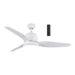 3 Blade White Ceiling Fan With Controller