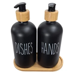 Black-Soap-Dispenser-Set-For-Hand-Dish-Soap-2-Piece_XY2_1