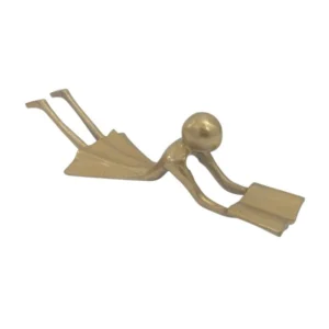 Brass Reading Girl Figurine | 31cm