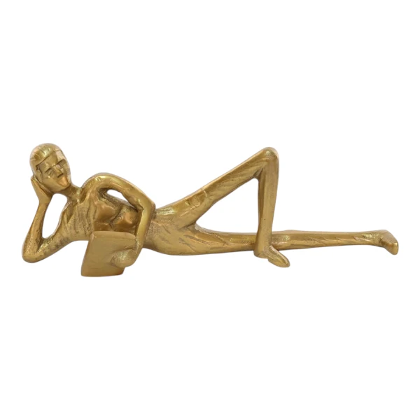 Brass Reading Man Figurine | 31cm