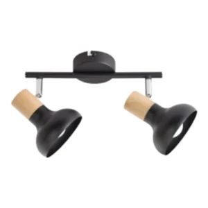 Bright Star Wood & Steel Black Spotlight | Double