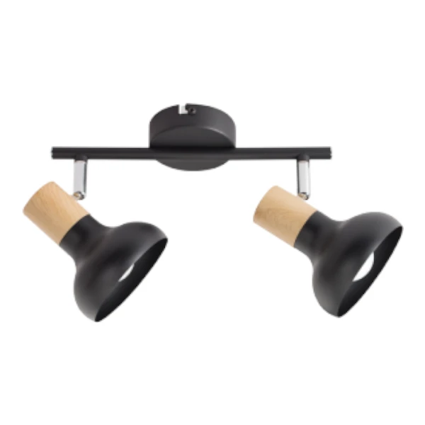 Bright Star Wood & Steel Black Spotlight | Double