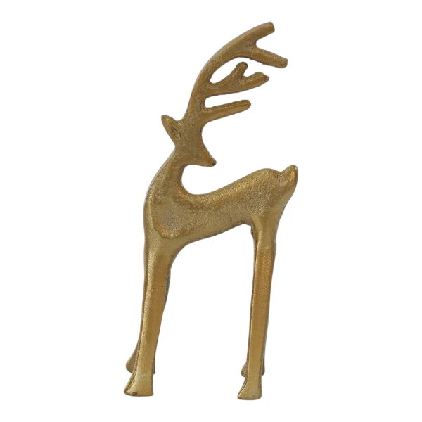 Flat Golden Standing Deer Figurine | 17cm